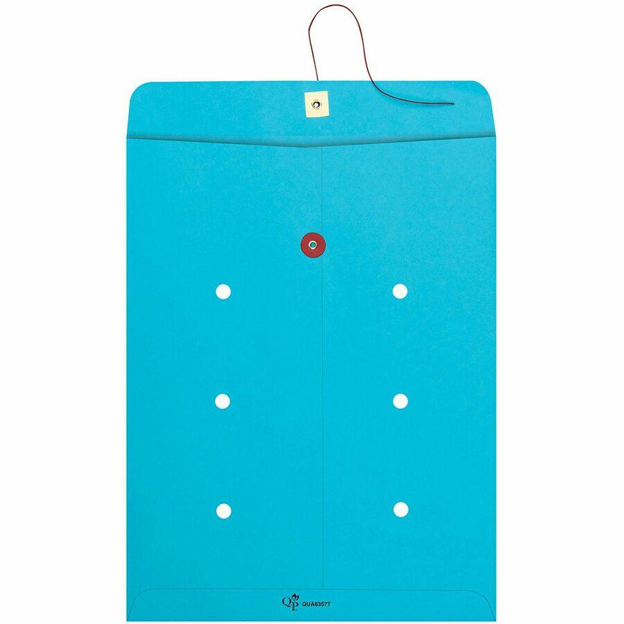 Quality Park 10 x 13 Inter-Departmental Envelopes - Inter-department - 10" Width x 13" Length - 28 lb - String/Button - Blue - 100 / Box. Picture 6