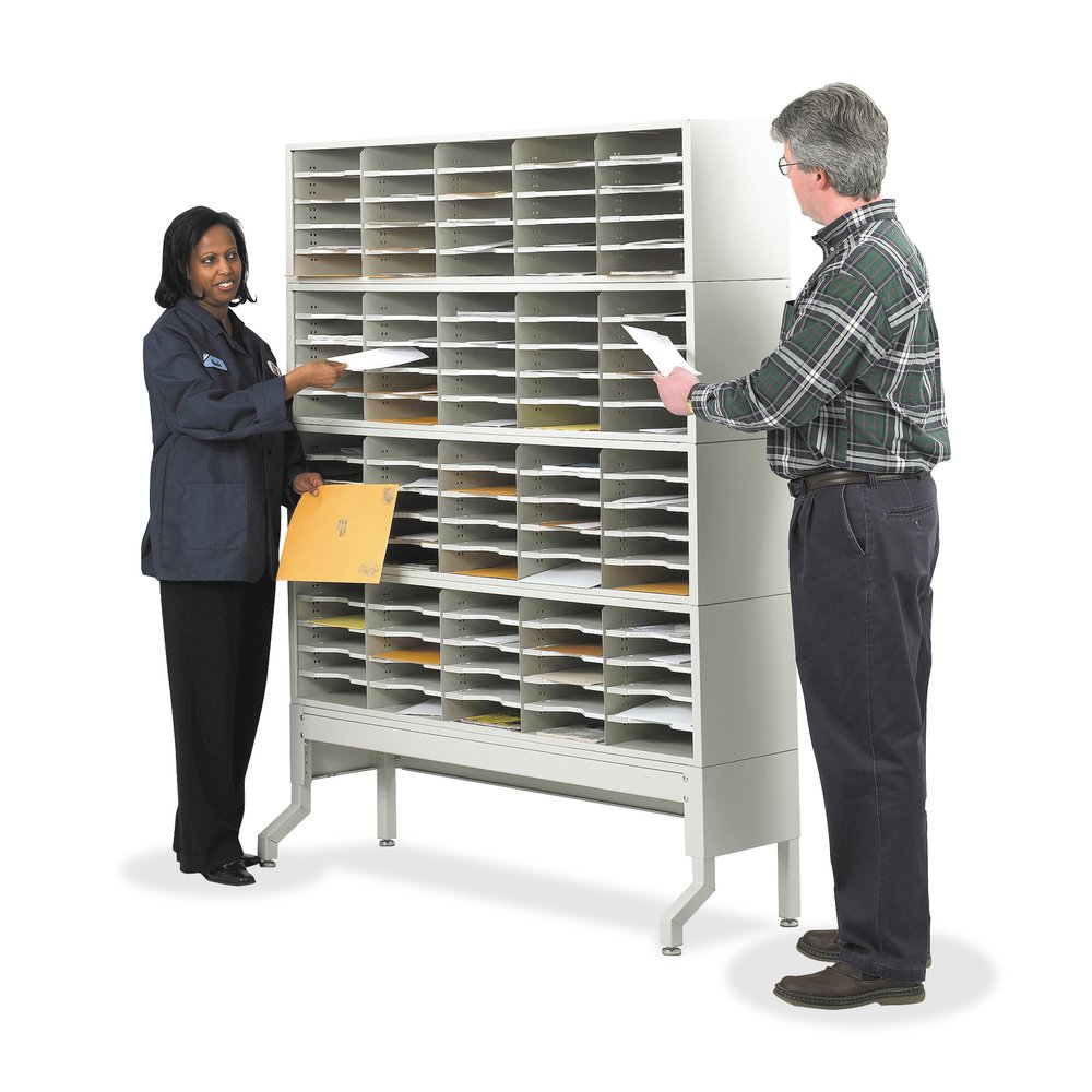 Safco E-Z Sort Sorting Table Base - Rectangle Top - Adjustable Height - 28" to 36" Adjustment - 30" Table Top Length x 60" Table Top Width - Assembly Required - Enamel, Gray - Steel - 1 Each. Picture 2