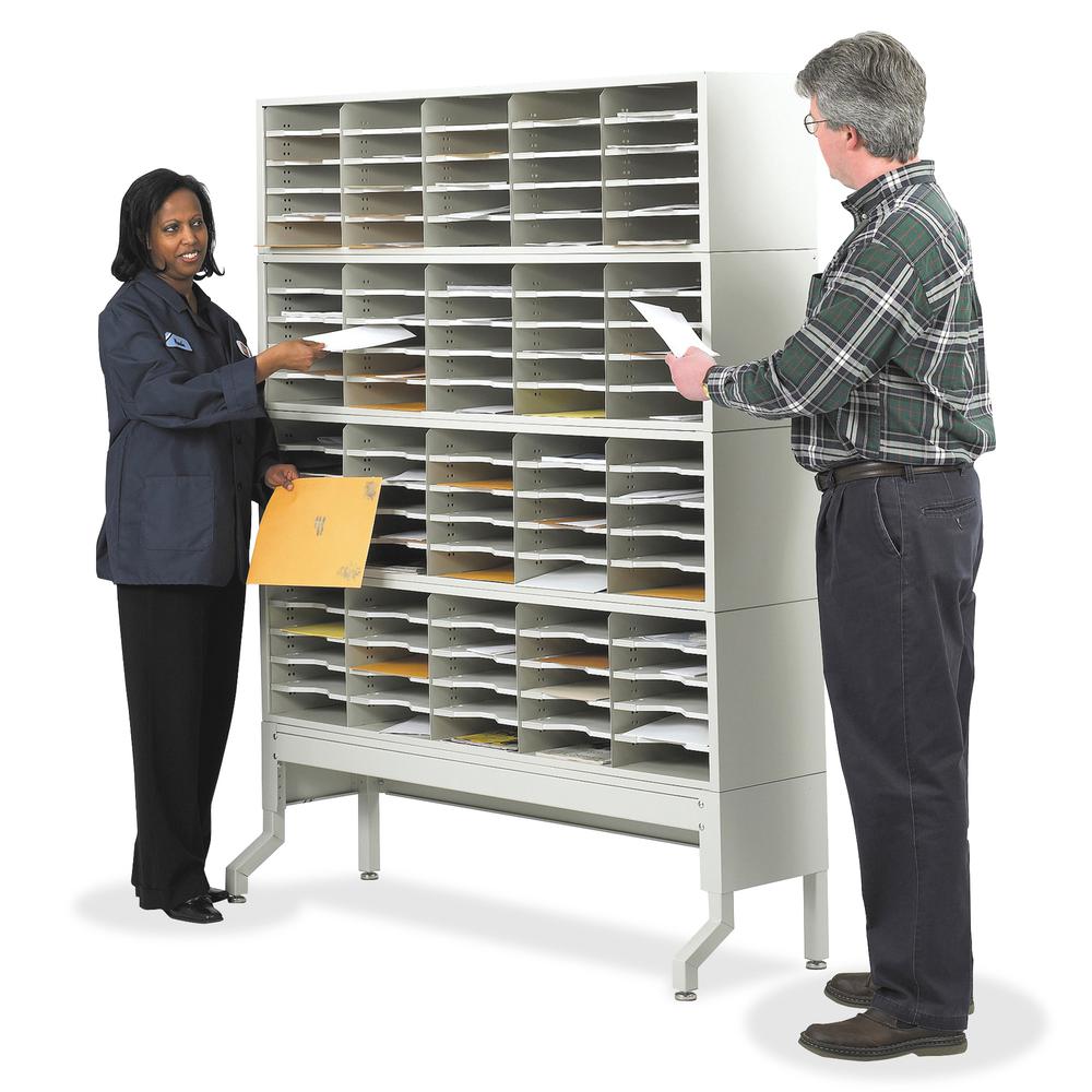 Safco E-Z Sort Riser - 57.5" Width x 13" Depth x 14" Height - Steel - Gray. Picture 5