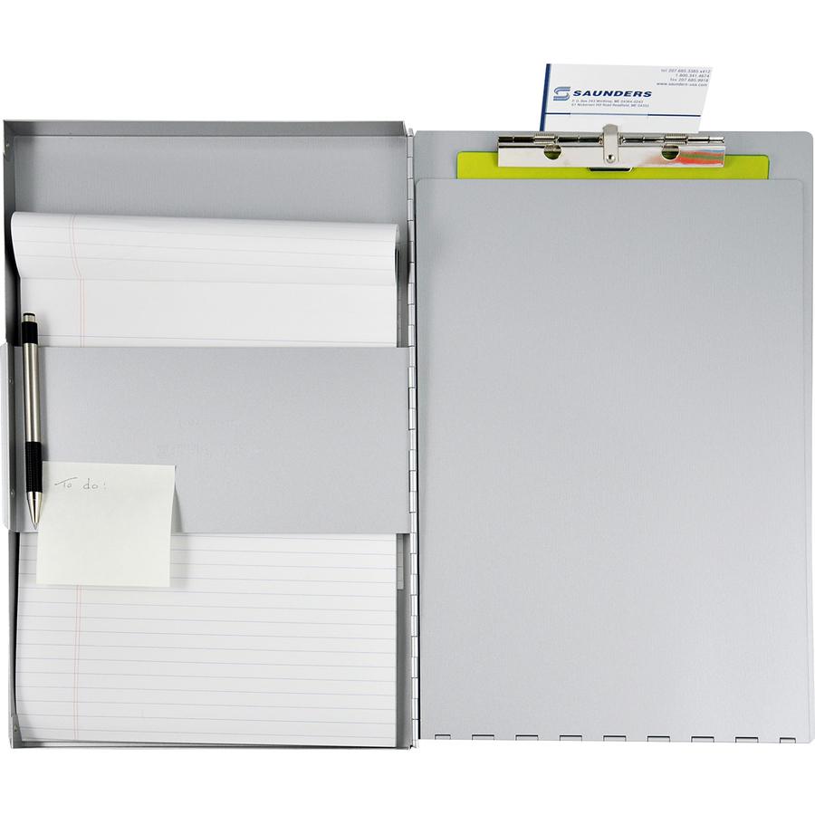 Saunders Snapak Side-open Storage Form Holder - 0.50" Clip Capacity - Storage for 30 Sheet - Side Opening - 8 1/2" x 14" - Aluminum - Silver - 1 Each. Picture 2
