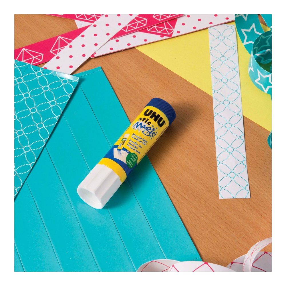 UHU Color Glue Stic, Blue, 40g - 1.41 oz - Blue - 12 / Box. Picture 2