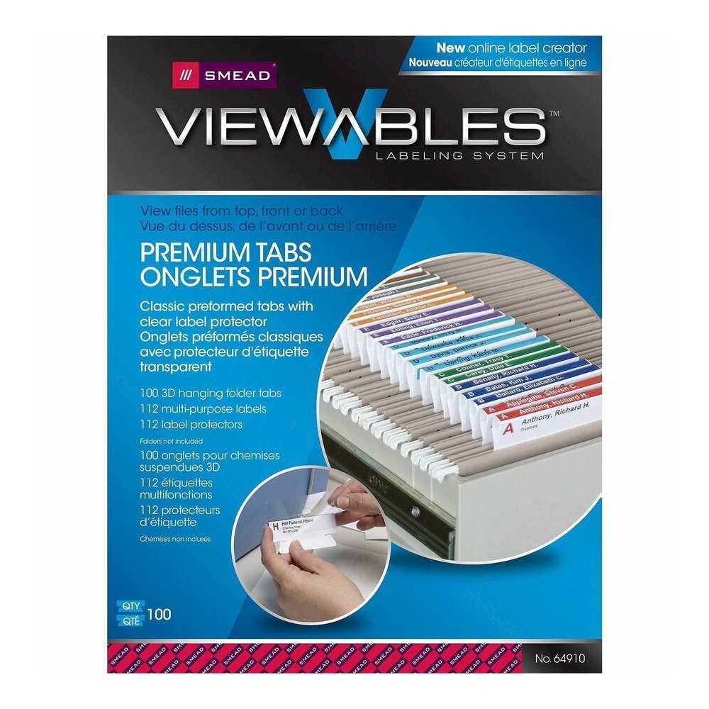 Smead Viewables Tabs with Label Protector - 1.25" Tab Height x 3.50" Tab Width - 1 Box. Picture 4