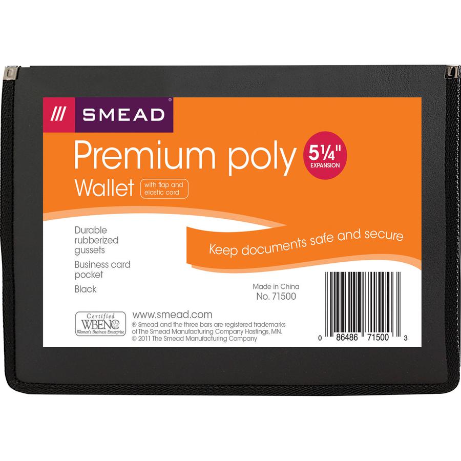 Smead Letter File Wallet - 8 1/2" x 11" - 5 1/4" Expansion - Front Pocket(s) - Plastic - Black - 1 Each. Picture 4