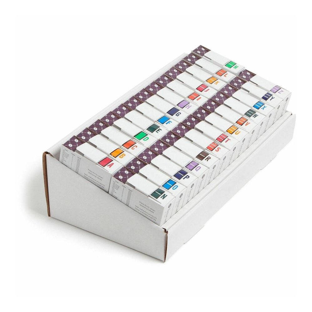 Smead BCCR Bar-Style Color-Coded Labels - A-Z - x 1 1/4" Width x 1" Length - Assorted - Laminated - 500 / Roll - 1 Box. Picture 4
