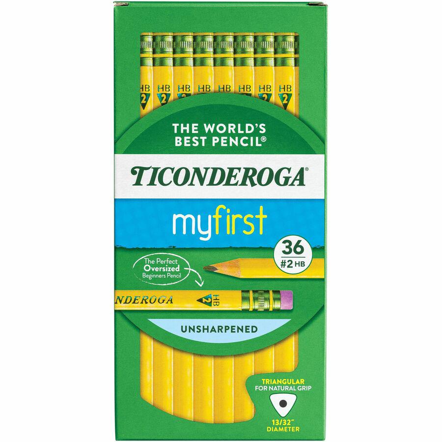 Ticonderoga My First Tri-Write No. 2 Pencils - #2 Lead - Yellow Barrel - 36 / Box. Picture 7