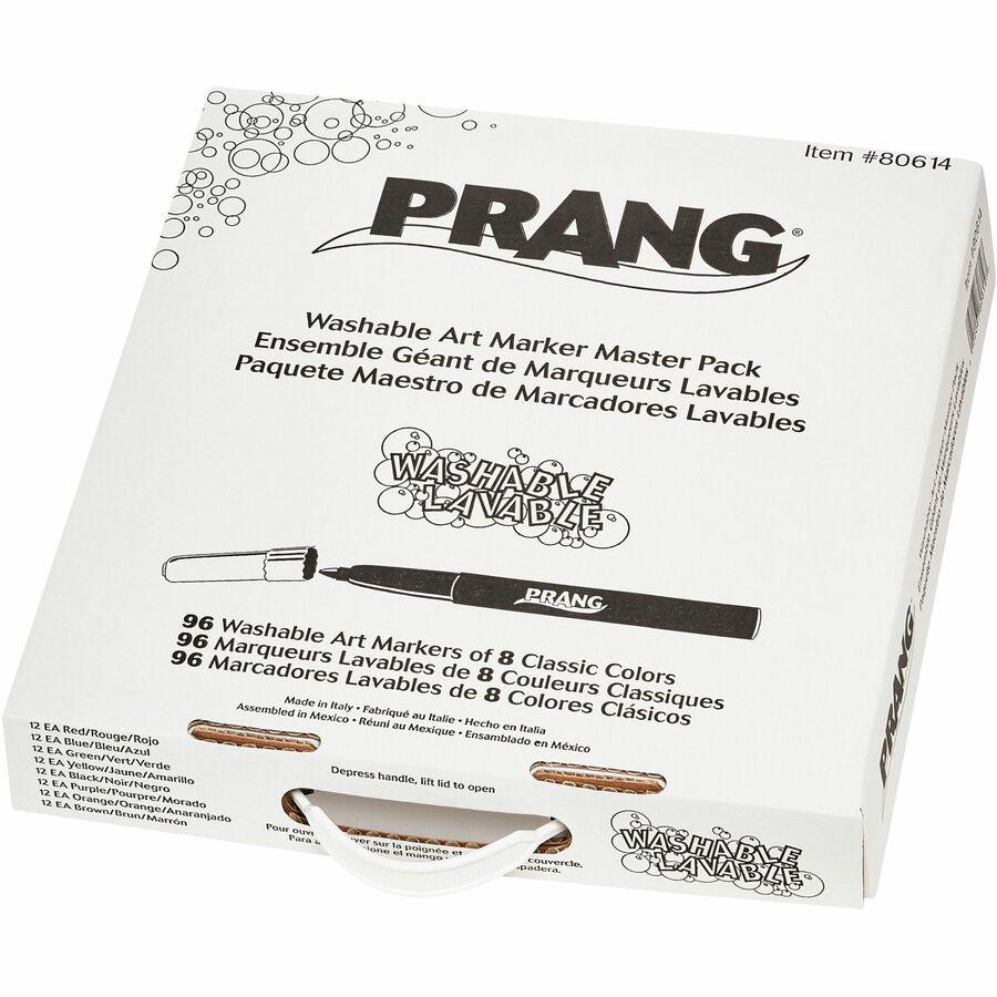 Prang Bullet Tip Washable Master Pack Art Markers - Washable - Blue, Black, Green, Orange, Purple, Yellow, Red, Brown Ink - 96 / Box. Picture 7