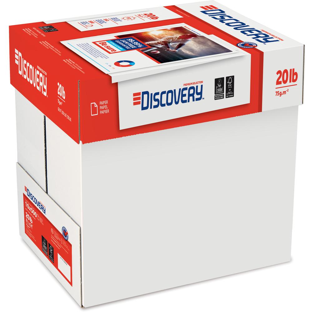 Discovery Premium Multipurpose Paper - Anti-Jam - White - 97 Brightness - Legal - 8 1/2" x 14" - 20 lb Basis Weight - 5000 / Carton - Excellent Ink Absorption - White. Picture 3