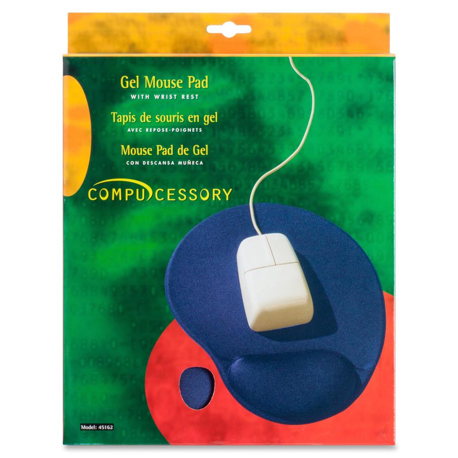 Compucessory Gel Mouse Pads - 9" Height x 10" Width x 1" Depth - Blue - Gel - 1 Each. Picture 7