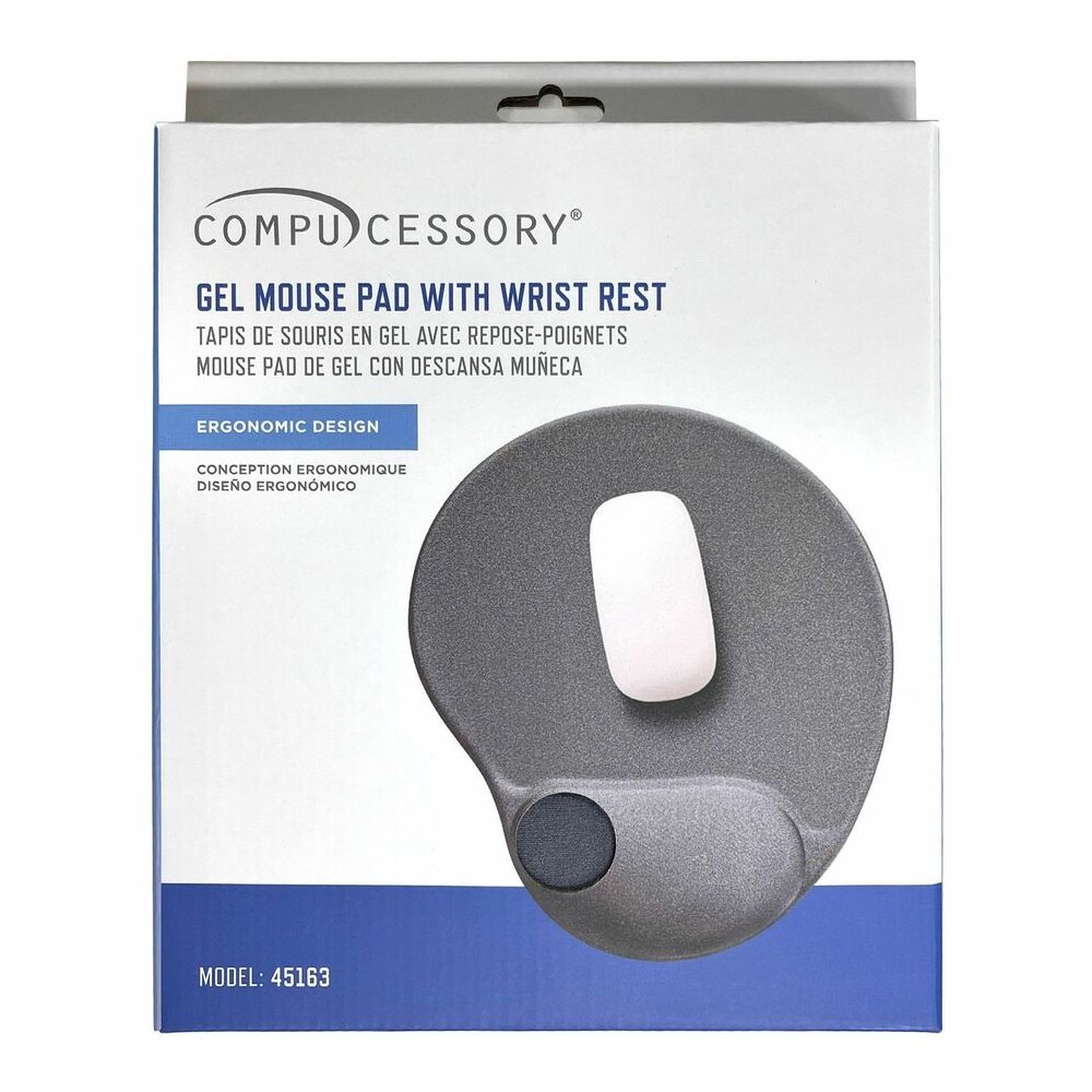 Compucessory Gel Mouse Pads - 9" Height x 10" Width x 1" Depth - Gray - Gel - 1 Each. Picture 2