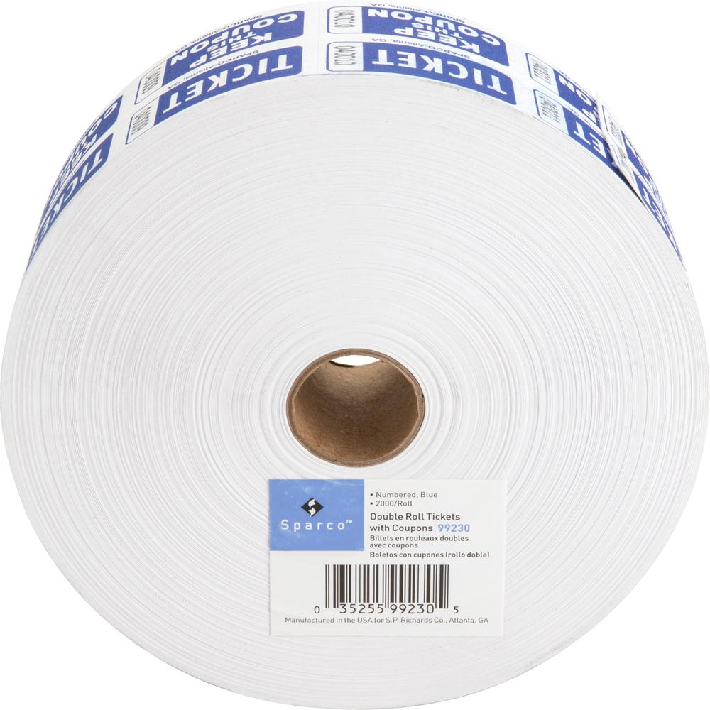 Sparco Roll Tickets - Blue - 2000/Roll. Picture 5
