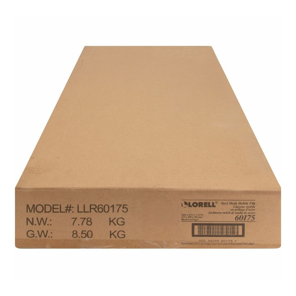 Lorell Mesh Rolling File - 4 Casters - Steel - 13.31" Width x 24.21" Depth x 27.72" Height - Black - 1 Each. Picture 6