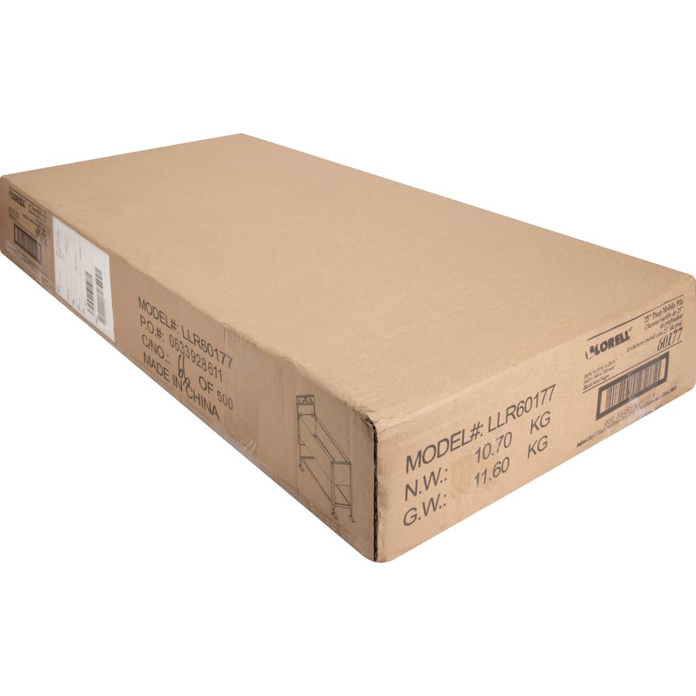 Lorell Standard Mobile File - 4 Casters - x 13.5" Width x 24.8" Depth x 28.3" Height - Black - 1 Each. Picture 6