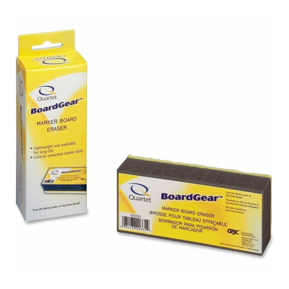Quartet Whiteboard Eraser - 2.75" Width x 5" Length - Used as Dust Remover, Ink Remover - Washable, Soft, Lightweight - Gray - Cloth - 1 Each. Picture 2
