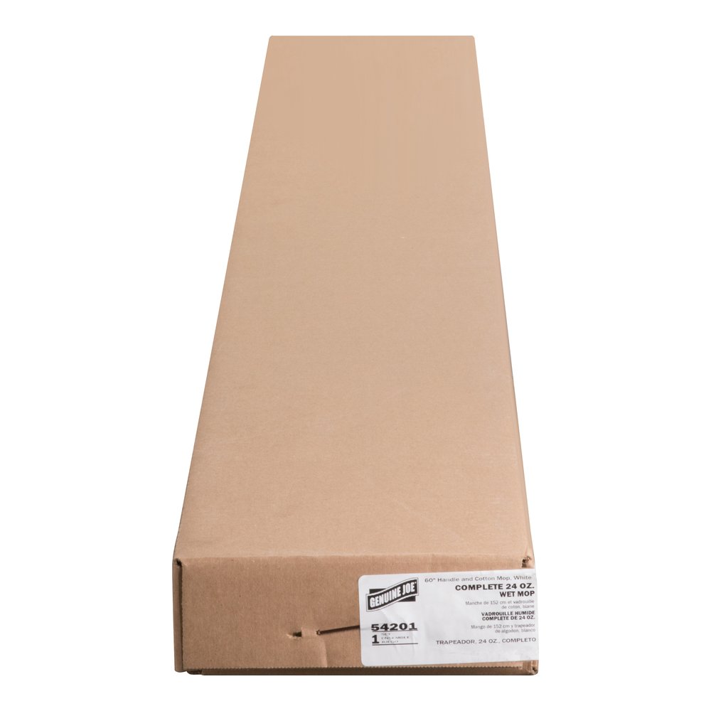 Genuine Joe Wood Handle Complete Wet Mop - 60" Width x 0.94" Height Cotton Head - Wood Handle - Lightweight, Rust Resistant, Absorbent, 4-ply, Refillable - 1 Each. Picture 8