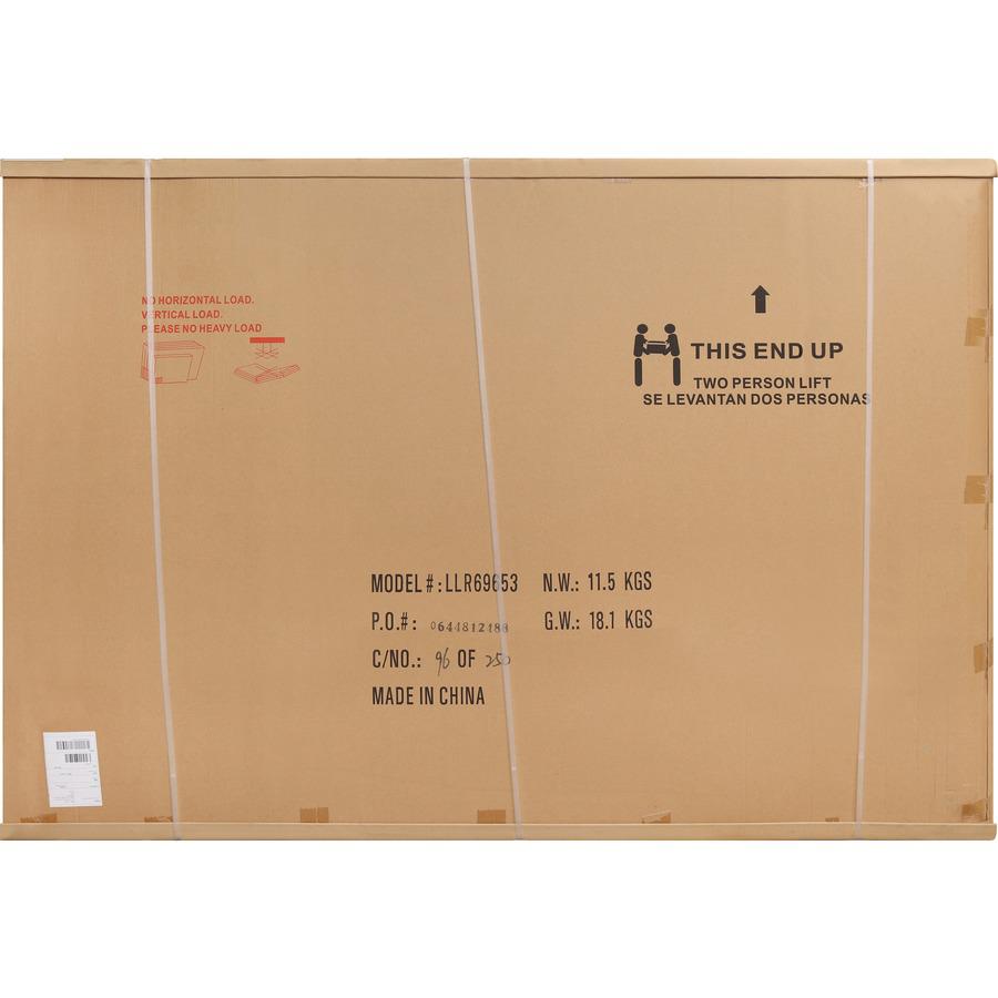 Lorell Signature Series Magnetic Dry-erase Markerboard - 72" (6 ft) Width x 48" (4 ft) Height - Coated Steel Surface - Silver, Ebony Frame - Magnetic - 1 Each. Picture 2
