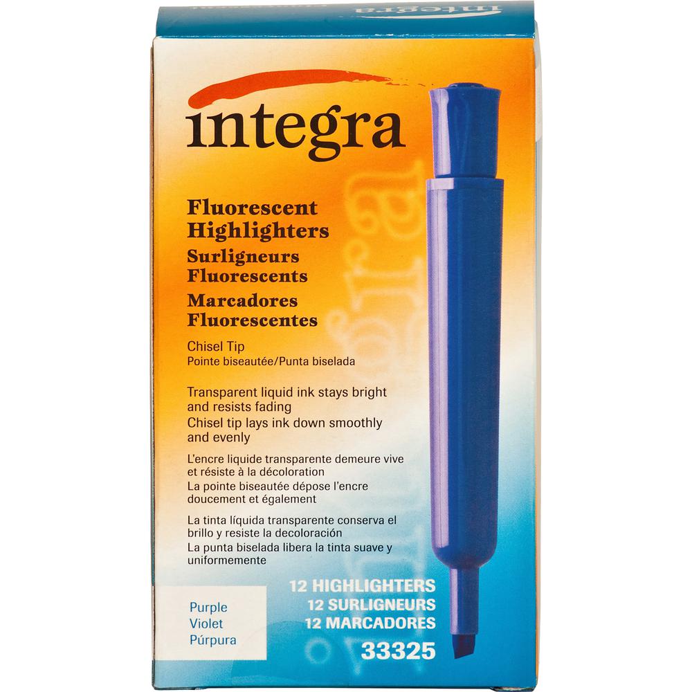 Integra Chisel Desk Liquid Highlighters - Purple Ink - 1 Dozen. Picture 6