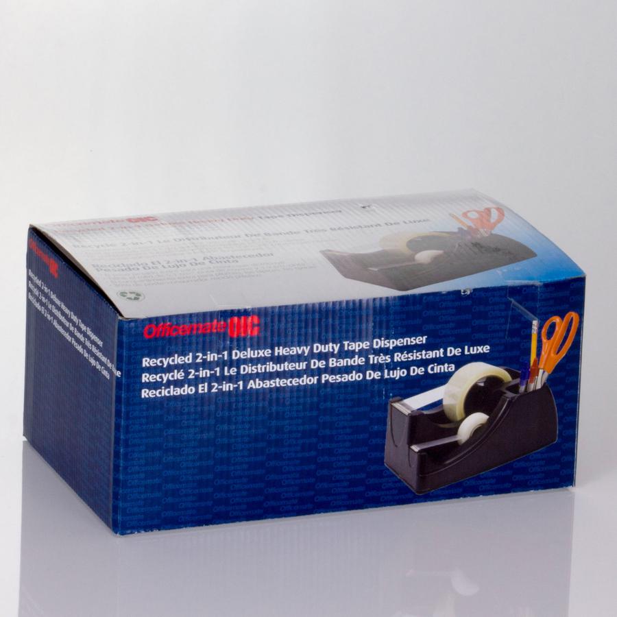 Officemate Heavy-Duty 2-in-1 Tape Dispenser - Holds Total 2 Tape(s) - Black - 1 Each. Picture 8