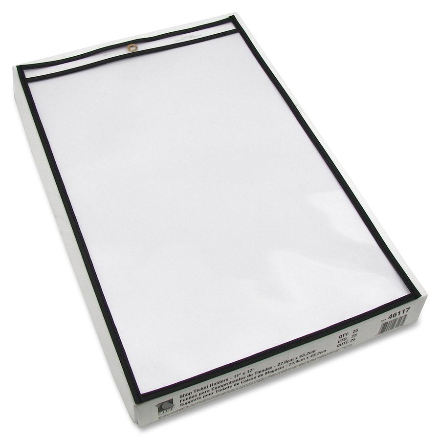 C-Line Shop Ticket Holders, Stitched - Both Sides Clear, 11 x 17, 25/BX, 46117. Picture 4