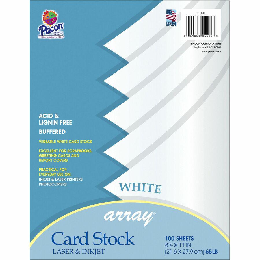 Pacon Cardstock Sheets - White - Letter - 8 1/2" x 11" - 65 lb Basis Weight - Sustainable Forestry Initiative (SFI) - White - 1 Pack. Picture 7