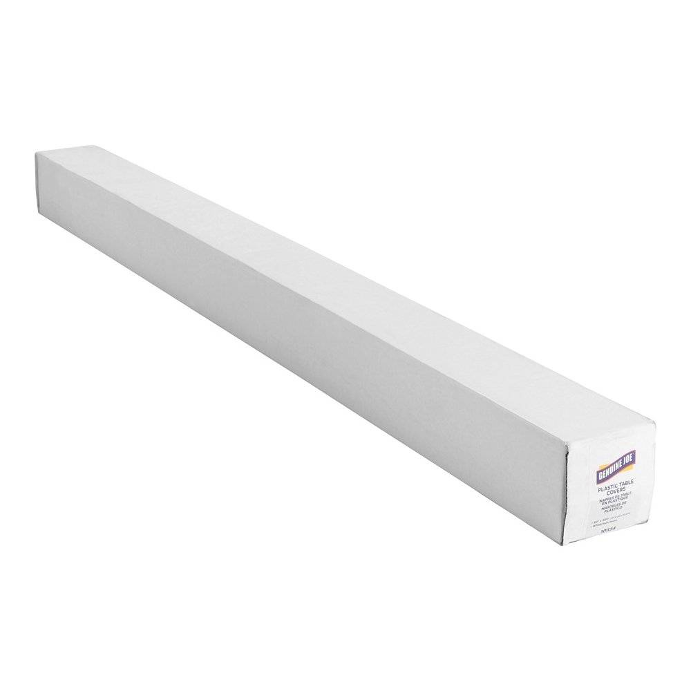 Genuine Joe Banquet-Size Plastic Tablecover - 300 ft Length x 40" Width - Plastic - White - 1 Roll. Picture 2