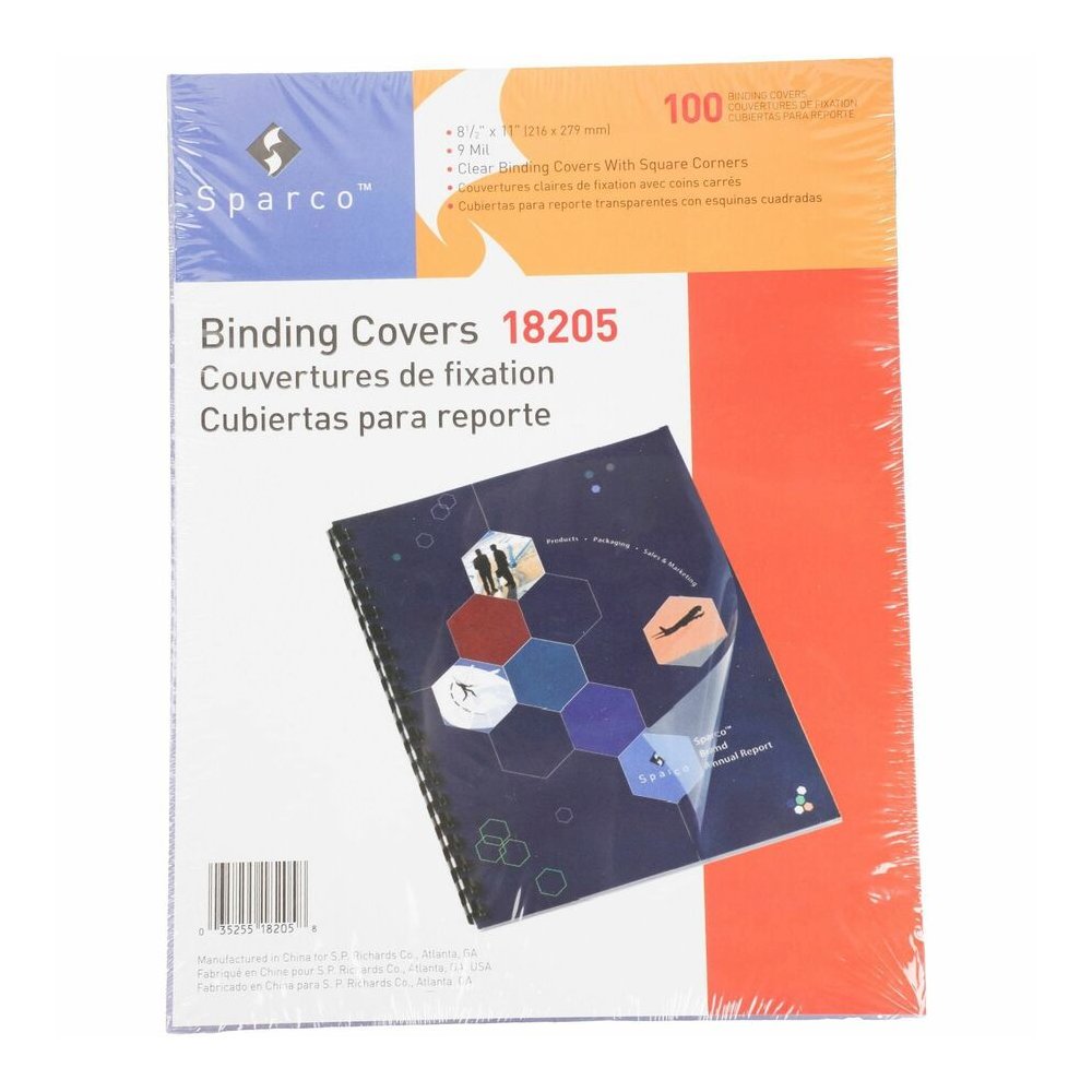 Sparco 18205 Letter Presentation Cover - 8 1/2" x 11" - Plastic - Clear - Spill Proof, Tear Proof - 100 / Box. Picture 4