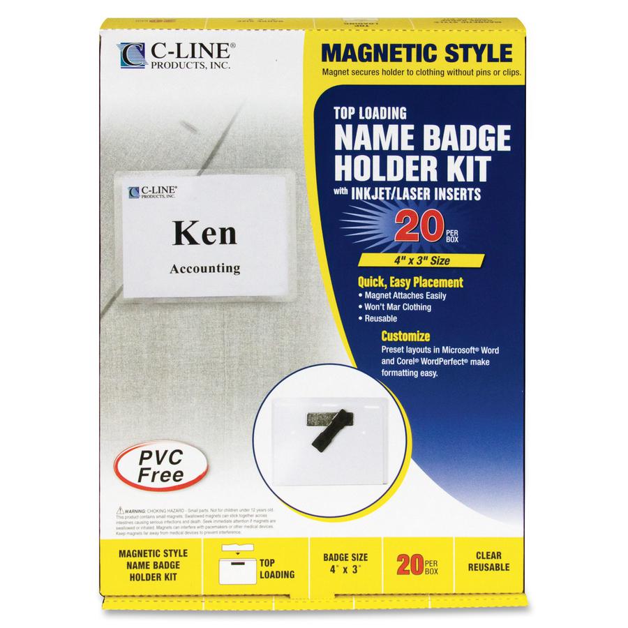 C-Line Magnetic Style Name Badge Holder Kit - Magnetic Style Name Badge Holder Kit. Picture 4