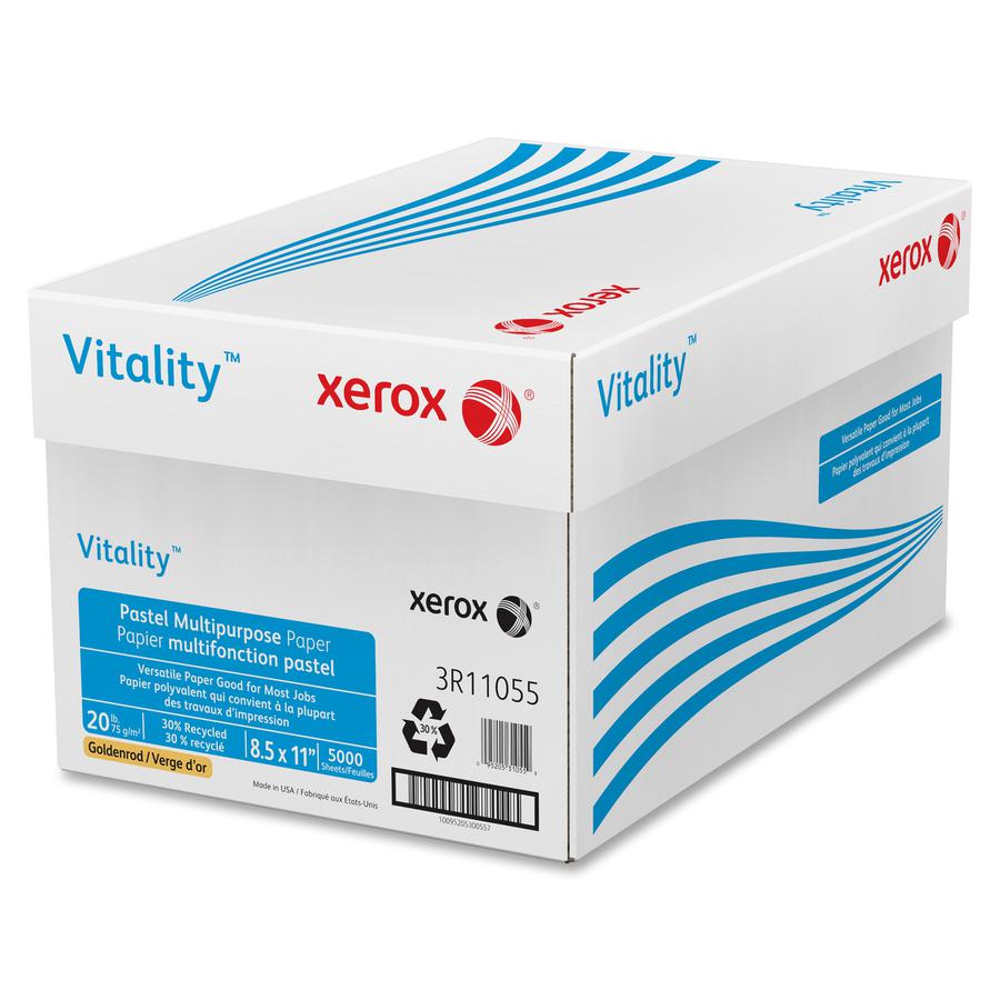 Xerox Vitality Multipurpose Pastel Paper - Letter - 8 1/2" x 11" - 20 lb Basis Weight - Jam-free - Goldenrod - 500 / Ream. Picture 4