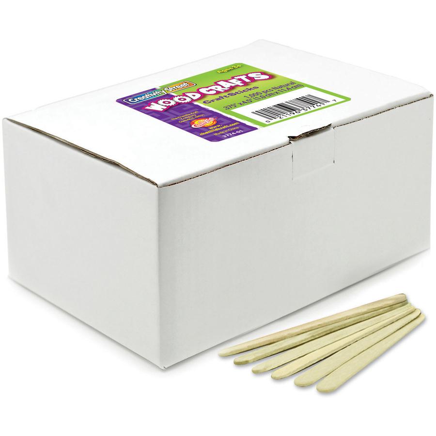 Creativity Street Wood Sticks - Art, Craft - 4.50"Height x 0.38"Width x 4.50"Length - 1000 / Box - Natural - Wood. Picture 2