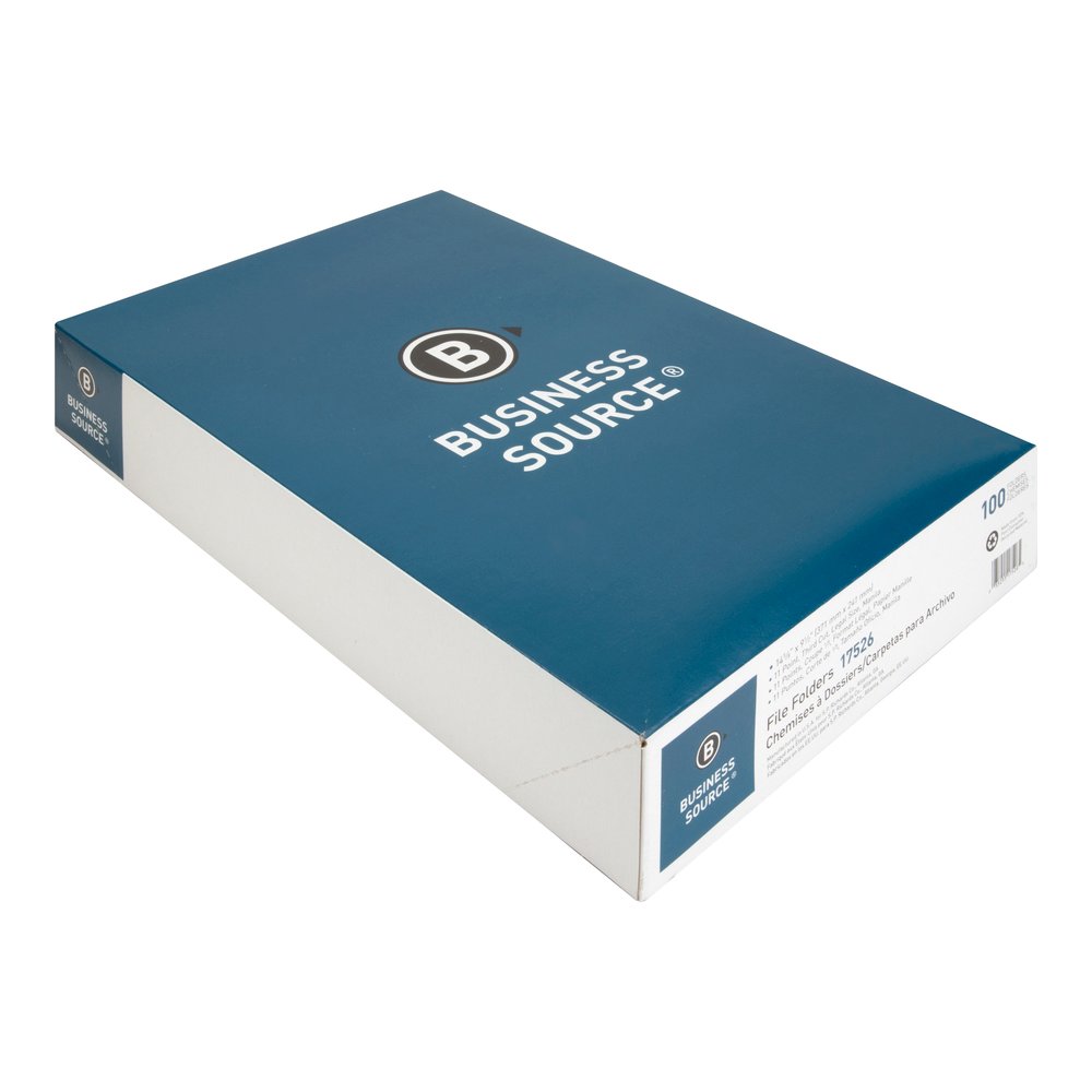 Business Source 1/3 Tab Cut Legal Recycled Top Tab File Folder - 8 1/2" x 14" - 3/4" Expansion - Top Tab Location - Assorted Tab Position - 1 Plys - Manila Paper - Manila - Tab - 10% Recycled - 100 / . Picture 7