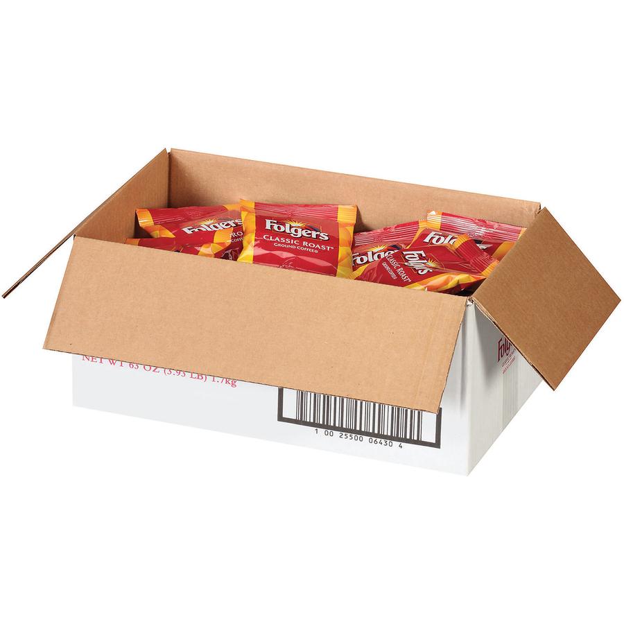 Folgers&reg; Regular Classic Roast Coffee - Medium - 1.5 oz Per Bag - 42 / Carton. Picture 6