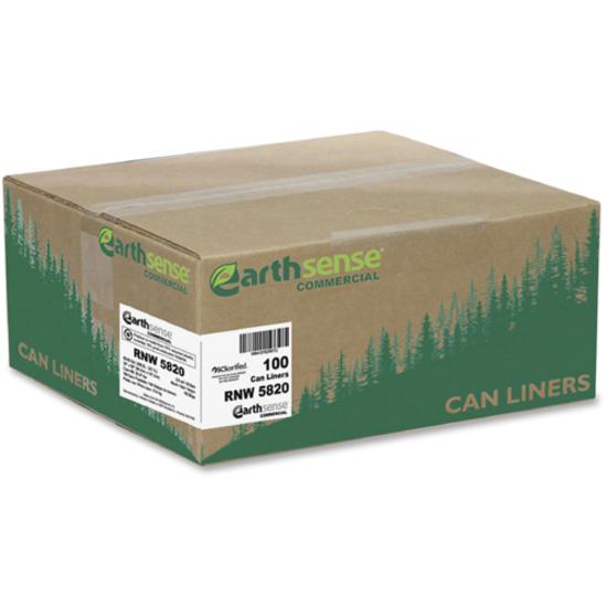 Berry Reclaim Heavy-Duty Recycled Can Liners - Extra Large Size - 60 gal Capacity - 58" Length x 38" Width x 2 mil (51 Micron) Thickness - Black - Plastic - Can - Recycled - 100 / Carton. Picture 3
