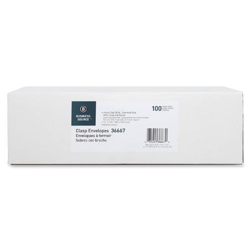 Business Source Heavy-duty Clasp Envelopes - Clasp - #110 - 12" Width x 15 1/2" Length - 28 lb - Clasp - Kraft - Kraft - 100 / Box. Picture 3