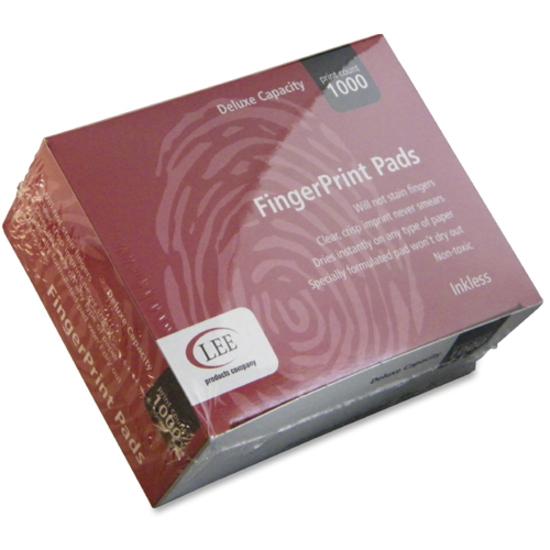 LEE Inkless FingerPrint Pad - 2" Height x 2.3" Width x 1.8" Depth - Black Ink - 1 Dozen. Picture 2