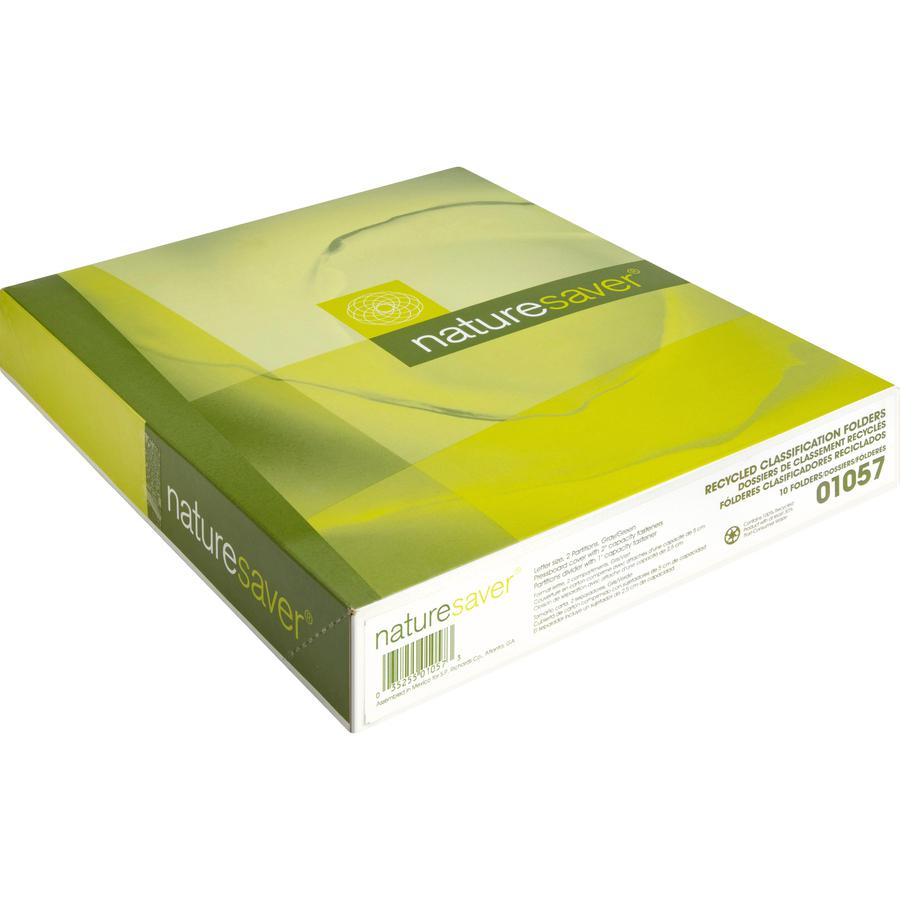 Nature Saver 2/5 Tab Cut Letter Yes Classification Folder - 8 1/2" x 11" - 2" Expansion - Prong K Style Fastener - 2" for Folder, 1" for Divider - 2 Divider - 25 pt. - Fiberboard, Pressboard, Tyvek - . Picture 9