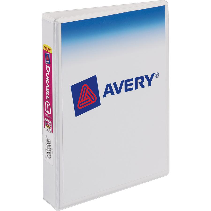 Avery&reg; Mini Durable View Binder - DuraHinge - 1" Binder Capacity - Half-letter - 5 1/2" x 8 1/2" Sheet Size - 175 Sheet Capacity - Round Ring Fastener(s) - 2 Pocket(s) - Polypropylene - Recycled -. Picture 4