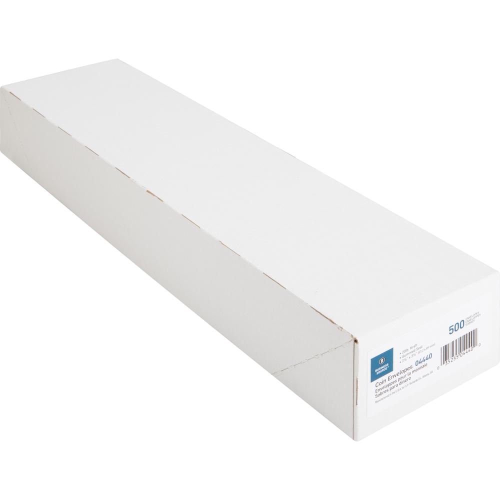 Business Source Small Coin Kraft Envelopes - Coin - #1 - 2 1/4" Width x 3 1/2" Length - 20 lb - Gummed - Brown Kraft - Kraft - 500 / Box. Picture 10