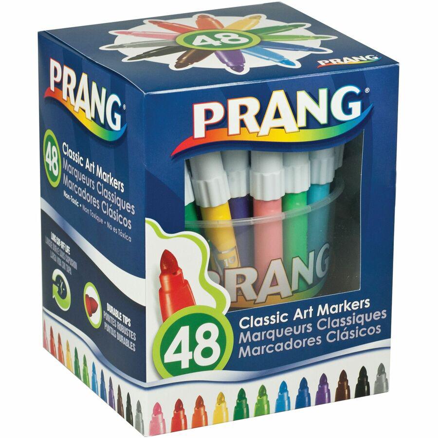 Prang Classic Bullet Tip Art Markers - Bullet Marker Point Style - Assorted - 48 / Pack