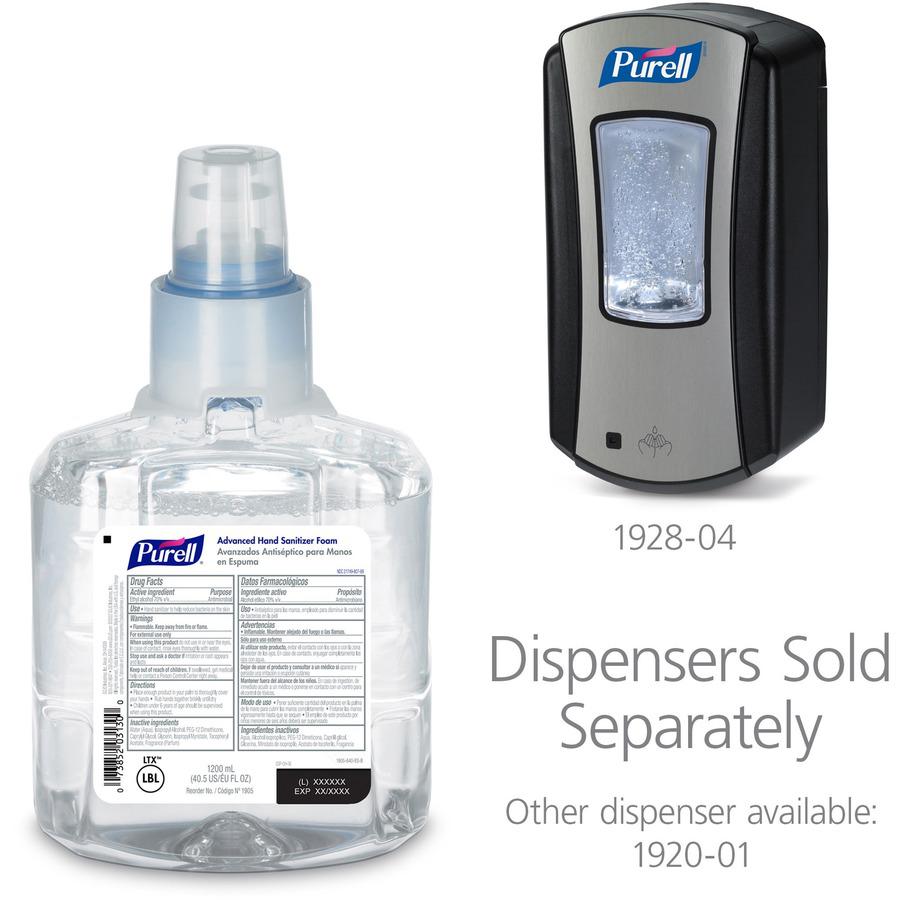 PURELL&reg; Hand Sanitizer Foam Refill - Clean Scent - 40.6 fl oz (1200 mL) - Kill Germs - Skin, Hand - Moisturizing - Clear - Chemical-free - 1 Each. Picture 9