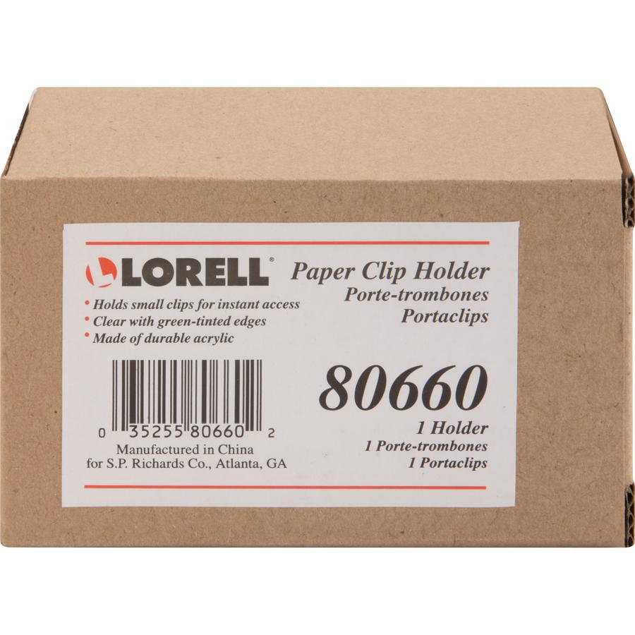 Lorell Paper Clip Holder - Acrylic - 1 Each - Green, Transparent. Picture 9