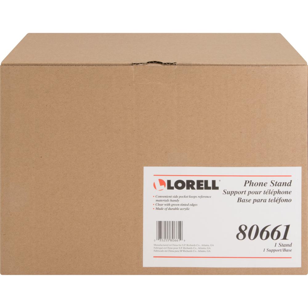 Lorell Phone Stand - 5.5" Height x 11" Width x 10" Depth - Acrylic - Clear, Green. Picture 4