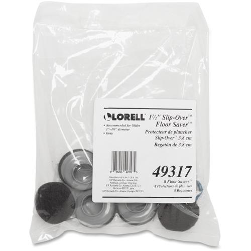 Lorell Slip-Over Floor Savers - Gray - Vinyl - 8/Pack. Picture 5