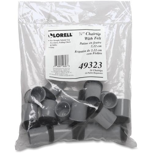 Lorell Replacement Chair Tips with Felt - Gray - 16 / Bag. Picture 4