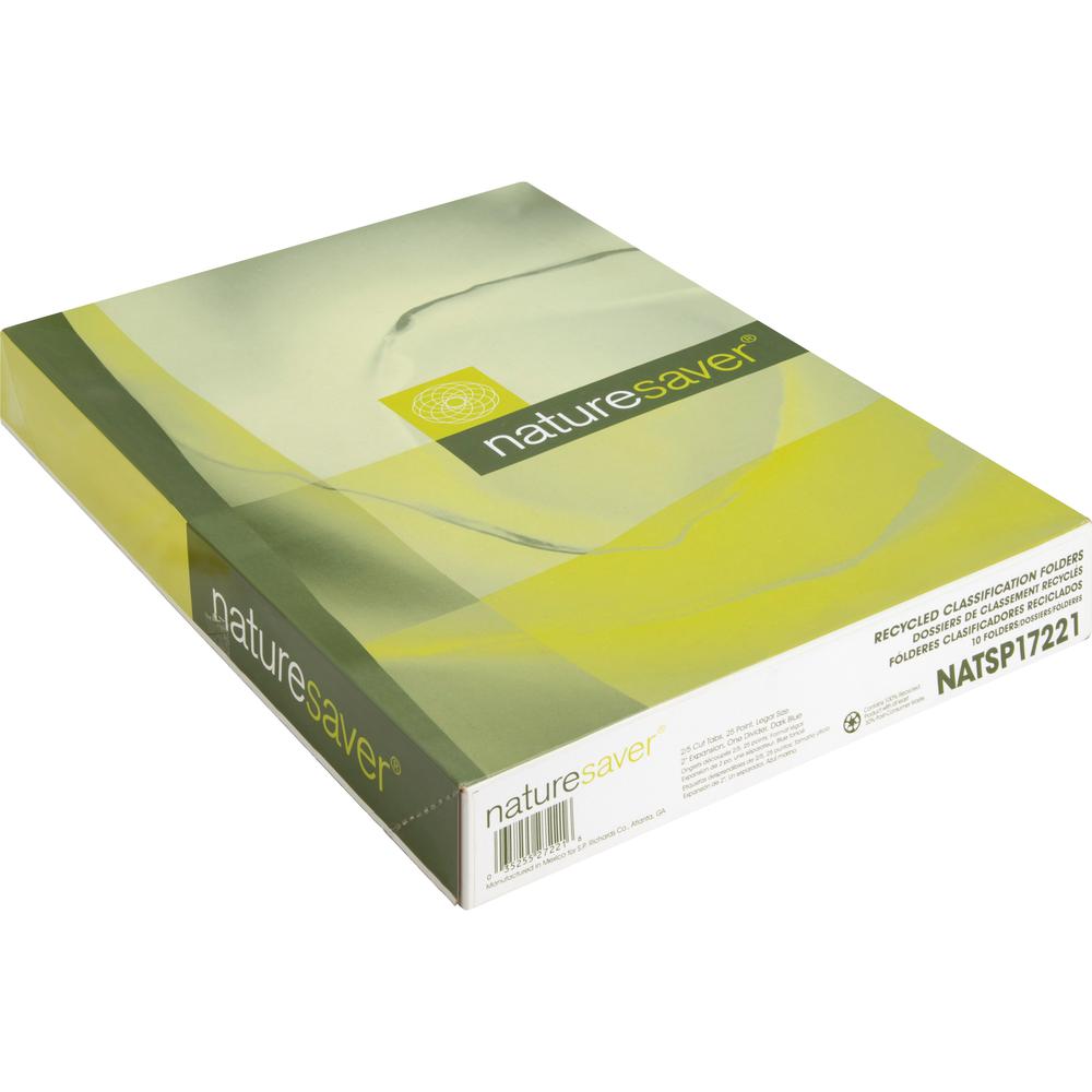 Nature Saver 2/5 Tab Cut Legal Recycled Classification Folder - 8 1/2" x 14" - 2" for Folder, 2" Fastener Capacity, 2" Fastener Capacity - Top Tab Location - Right of Center Tab Position - 1 Divider -. Picture 8