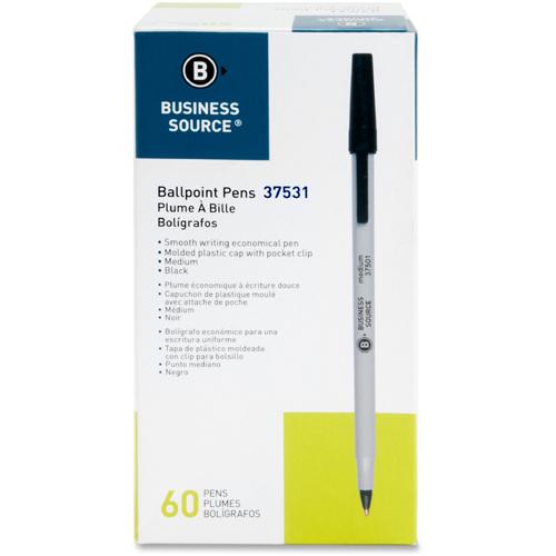 Business Source Bulk Pack Ballpoint Stick Pens - Black Ink - Tungsten Carbide Tip - 60 / Box. Picture 9
