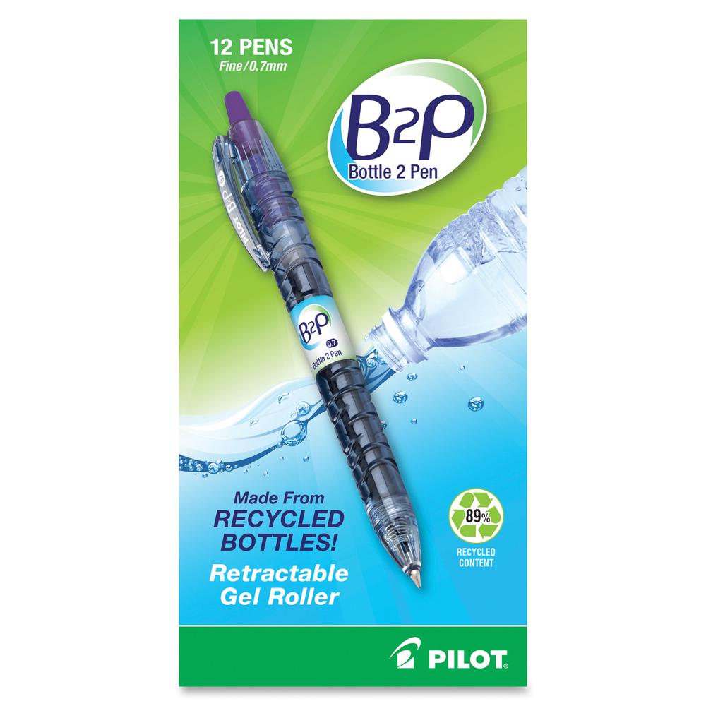 Pilot Fine Point Gel Pens - Refillable - Retractable - Purple Ink - Gel-based - 1 Dozen. Picture 3