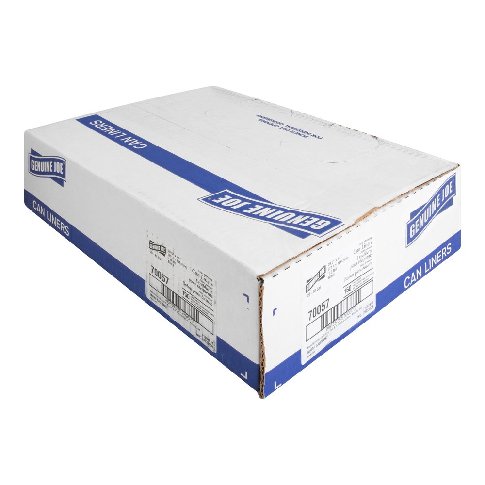 Genuine Joe Slim Jim 23-gallon Can Liners - Medium Size - 23 gal Capacity - 43" Length x 28.50" Width - Low Density - Black - Office Waste, Food - Recycled - 1 Carton. Picture 5