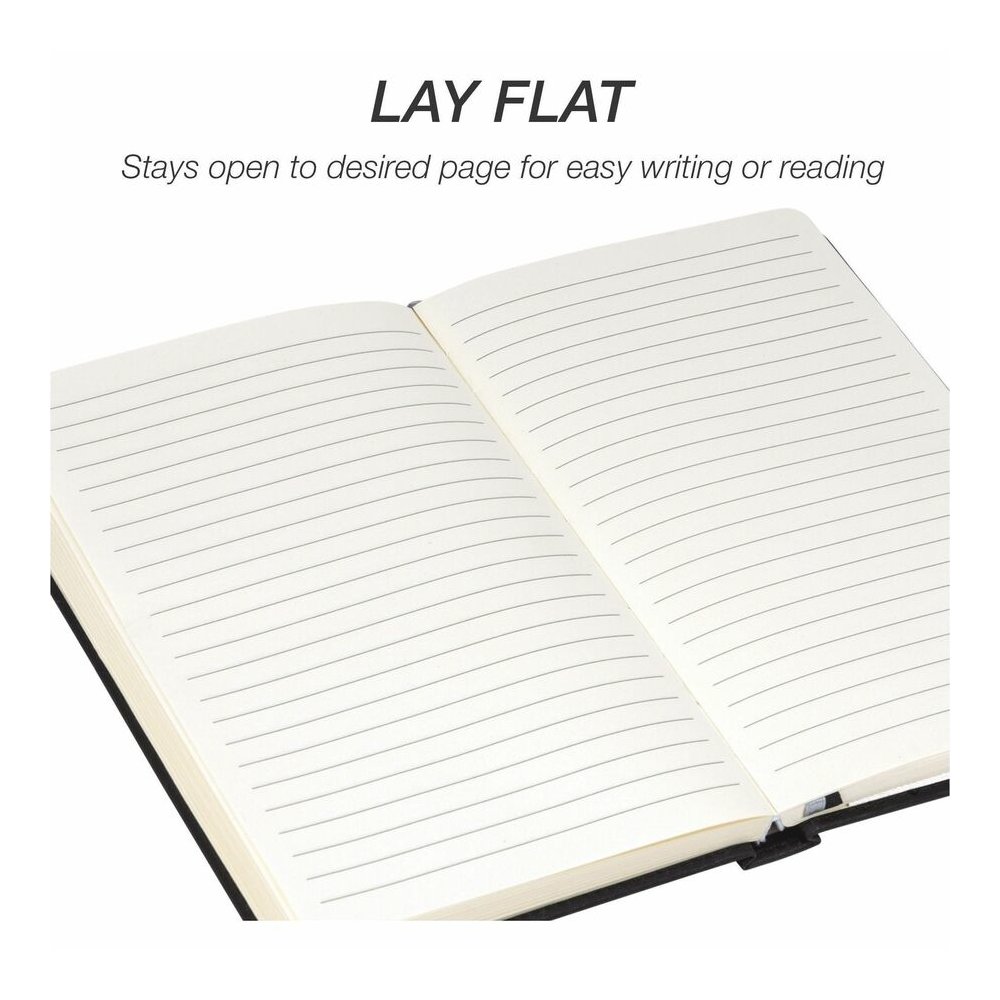 Samsill Classic Hardbound Journal - 120 Sheets - 240 Pages - Front Ruling Surface - Ruled Front Ruling - 90 g/m² Grammage - 8.25" Height x 5.3" Width - Off White Paper - Black PU Leather Cover - . Picture 8