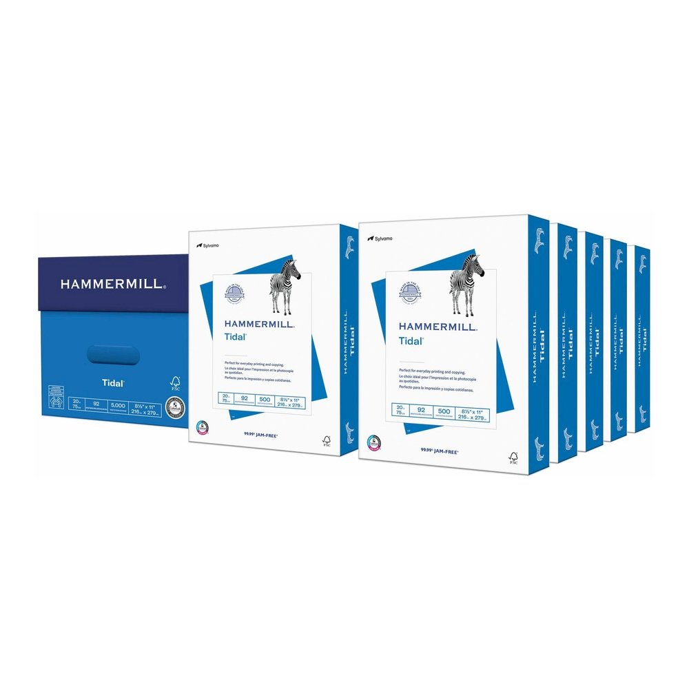 Hammermill Tidal Recycled Copy Paper - White - 92 Brightness - Letter - 8 1/2" x 11" - 20 lb Basis Weight - Sustainable Forestry Initiative (SFI) - Acid-free, Jam-free - White - 500 Sheets per Ream - . Picture 2