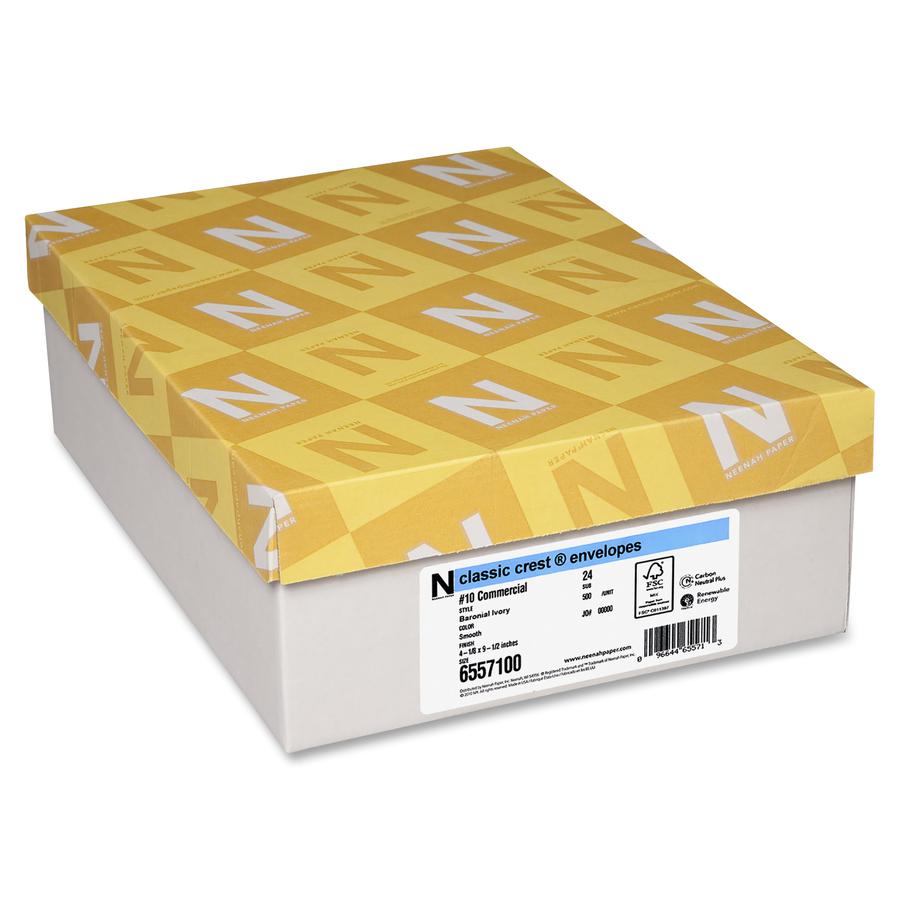 Classic Crest Commercial Flap Envelopes - Commercial - #10 - 24lb - Flap - Smooth Finish - 500 / Box - Baronial Ivory. Picture 2