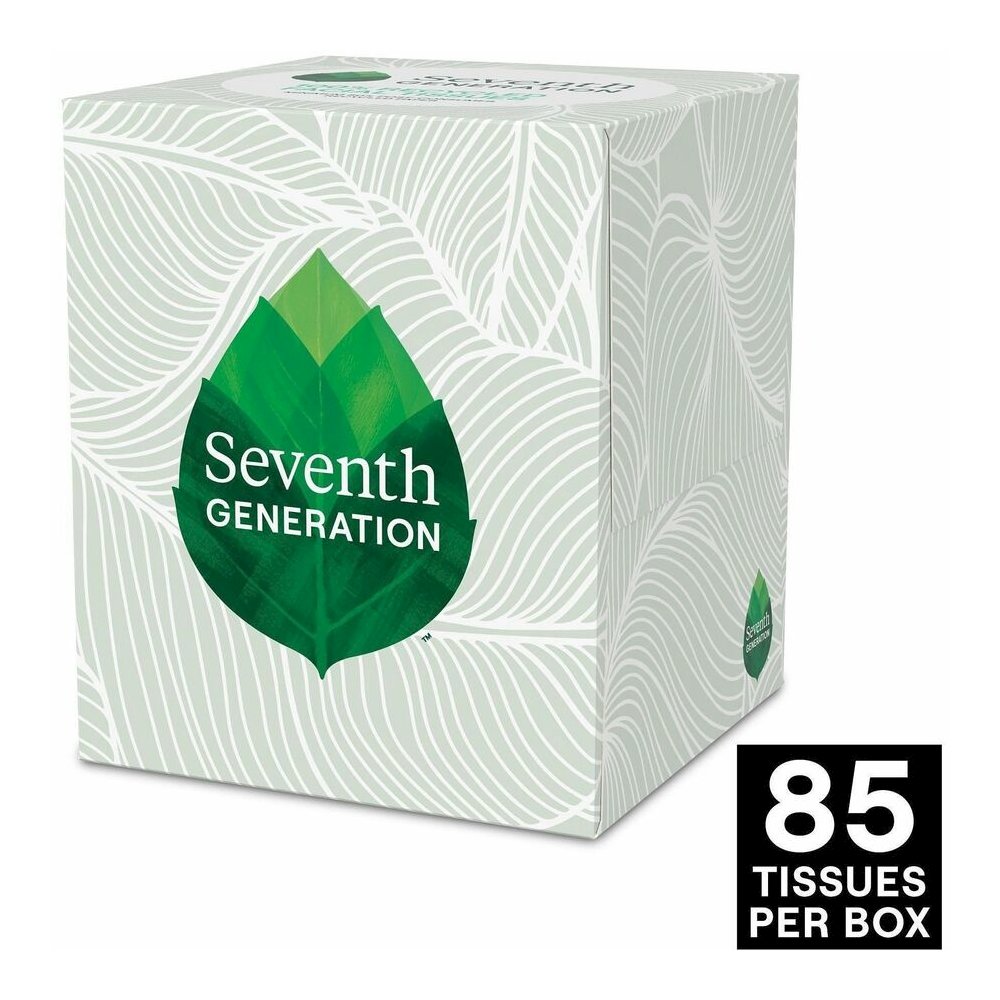 Seventh Generation 100% Recycled Facial Tissues - 2 Ply - White - PaperBox - 85/Box - 36 / Carton. Picture 4